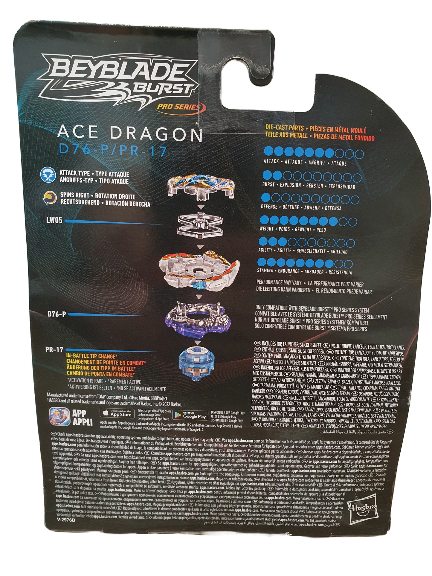 Beyblade Burst PRO SERIES "Ace Dragon" D76/PR-17 Hasbro F4549 NEW + SEALED! 