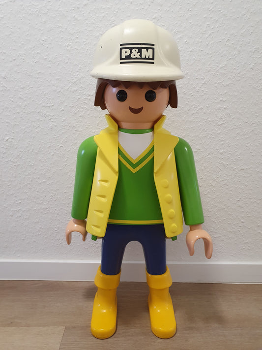 Playmobil 60cm Bauarbeiter Figur Werbefigur XXL Großfigur Standfigur 65cm Deko