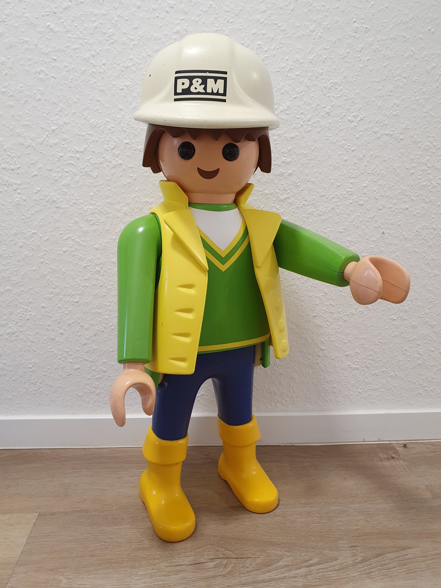 Playmobil 60cm Bauarbeiter Figur Werbefigur XXL Großfigur Standfigur 65cm Deko