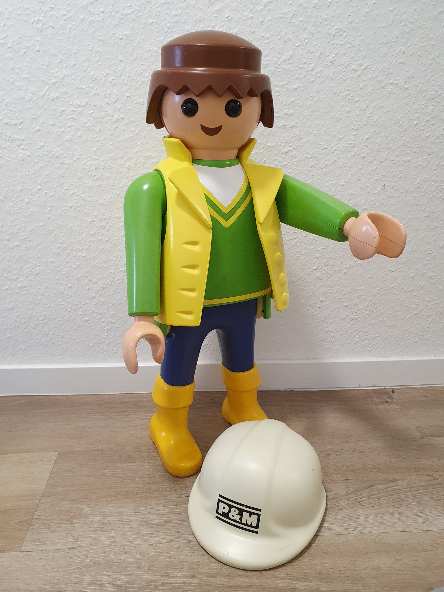 Playmobil 60cm Bauarbeiter Figur Werbefigur XXL Großfigur Standfigur 65cm Deko